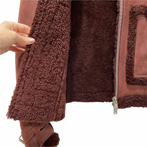 ♦️SOLD♦️ALLSAINTS Asher Shearling Biker Jacket - Picture 13 of 16